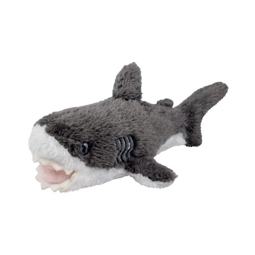EcoBuddiez - Great White Shark from Deluxebase. Mini 22cm Soft Plush Animals Made from Recycled Plastic Bottles. Eco-Friendly Cuddly Gift for Kids and Cute Stuffed Animal Toy for Toddlers.
