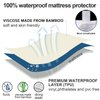 Twin XL Mattress Protector Cover Cooling, Extra Long Twin Waterproof Viscose Made from Bamboo Terry Soft Noiseless Mattress Protector Cover with Deep Pocket Fits Up to 14 Inch Mattress