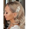 Easedaily Rhinestone Bride Wedding Hair Comb Gold Crystal Bridal Hair Piece Hair Accessories for Women and Girls