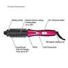 Mini Collaspe Hair Curler, Tangle-Free Curling Iron Brush and Volumizer, 1 inch Dual Voltage Travel-Friendly Tourmaline Ceramic Ionic Brush Styling Wand（Don't Blow Air
