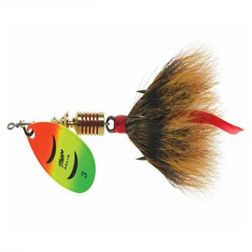 Mepp's Aglia Dressed Treble Fishing Lure, 1/4-Ounce, Hot Fire Tiger/Brown Tail (B3ST HFT-BR)