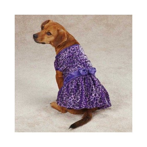 Vibrant Leopard Dog Dress Color: Ultra Violet, Size: Medium (16" H x 11.5" W x 0.25" D)