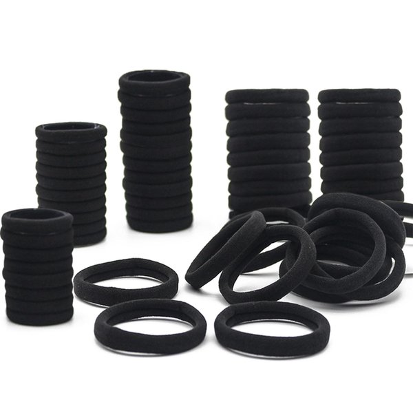 Seamless Thick Black Hair Ties,Black Hair Bands for Women Girls, Elastic Hair Ties No Damage Ponytail Holder.(120Pcs)
