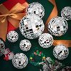 CLUEWR 30 PCS Disco Balls Cake Decoration, Small Silver Reflective Mirror Ball Disco Table Decor 70s Disco Themed Party Supplies for Festive, 4 Sizes