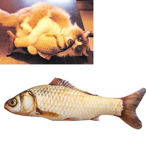 KTCLCATF Catnip Toys Set Simulation Fish Shape Doll Interactive Pets Pillow Chew Bite Supplies for Cat/Kitty/Kitten Fish Flop Cat Toy Catnip Crinkle Toys 3PCS (QDY-3PCS)