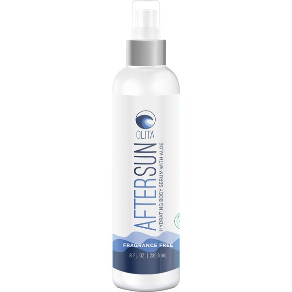 Olita AfterSun Body Serum - Fragrance Free - 8 oz - Hydrating Body Oil with Aloe Vera - All-Natural with Vitamin E - Cooling Sunburn Relief