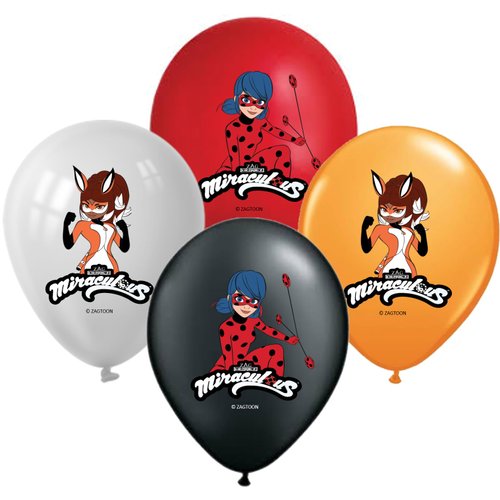 Miraculous Ladybug Rena Rouge 12" Birthday Balloons 16 Pcs | Assorted Colors Premium Latex for Miraculous Ladybug Party Supplies and Decorations by Vision E.D.