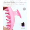 FREATECH Hair Scalp Massager Shampoo Brush (One Piece of Solid Silicone), Fine Scrub to Exfoliate, Fits Perfectly to The Scalp and Palm, Dandruff Removal and Hair Growth, Hygienic & Sturdy, Pink