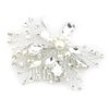 Pear Stone Floral Design Hair Comb for Women