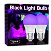 Onforu 15W LED Black Light Bulbs, A19 E26 120W Equivalent Blacklight Bulb for Glow in The Dark, Halloween Lights, 120V, Level 385-400nm, Blacklight Party, Body Paint, Fluorescent Poster