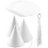 Weoxpr 40 Pieces White Paper Party Hats for Kids Birthday, Decorative Bulk Cone Crafts for Adults Art DIY, Halloween Supplies