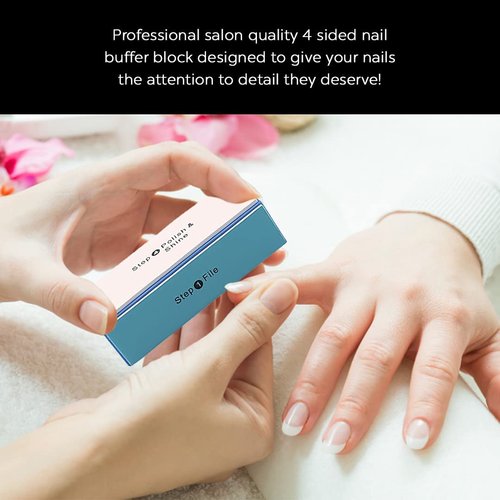 WEILUSI 4 Ways Nail Buffer Block Nail Files and Buffers, Nail Shine Buffers Blocks Files Sanding Polisher Smooth & Buff & Shine Manicure Buffer Tools Kit for Nail Art Care 2PCS