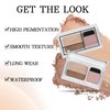 Apooliy Dual-Color Eyeshadow Palette with Applicator,Waterproof Eye Shadow,Shimmer Eye Makeup Palette,Long Lasting