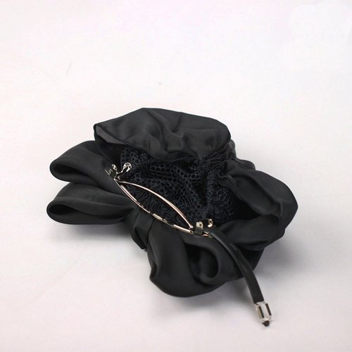 Women's Professional Ribbon Hair Clip with Black or Navy Chignon Cover, Barrette Net Bow-knot Decor