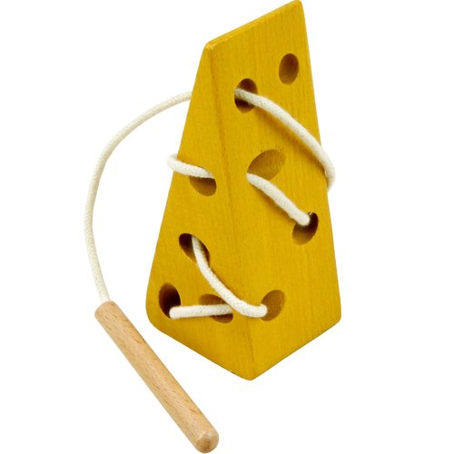 Sealive Early Development Toys Wooden Lacing Toys, Montessori Activity Kids Cheese Toys, Children Learning Educational Wood Block Puzzles Toy for Toddlers Boys Girls (Cheese)