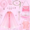 Fedio Princess Cape Set,12Pcs Princess Dress up Clothes for Little Girl, Princess Dresses for Girl 3-8 Years Birthday Gift