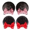 2 Pairs Sequin Mouse Ears Hair Clip birthday mouse ear Bows clip for Kids Girls Women, Mice Ears Hair Accessories for Glitter Party Princess Decoration Cosplay Birthday Christmas Party (black)