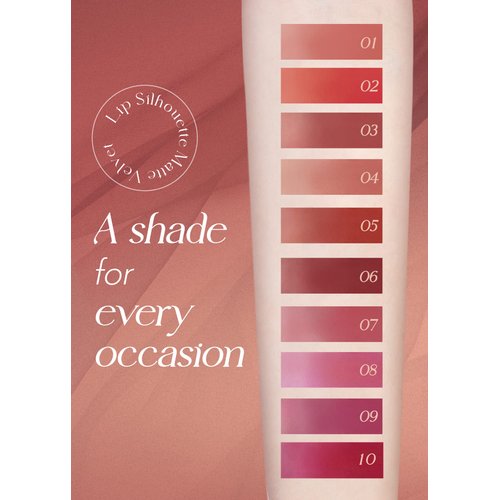 I'M MEME Lip Silhouette Matte Velvet Tint - 05 Street Chill (Red Chilly Shade) | Best Lip Stain, Vivid Color, Long Lasting, Moisturizing & Hydrating, Light-weight, Matte Finish, Makeup, 4mL