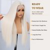 Amarlis Platinum Blonde Lace Front Wigs for Women,13x5x1 HD Lace Front Wig Pre Plucked Ready to Wear Synthetic Wigs for Daily Use(Platinum Blonde)