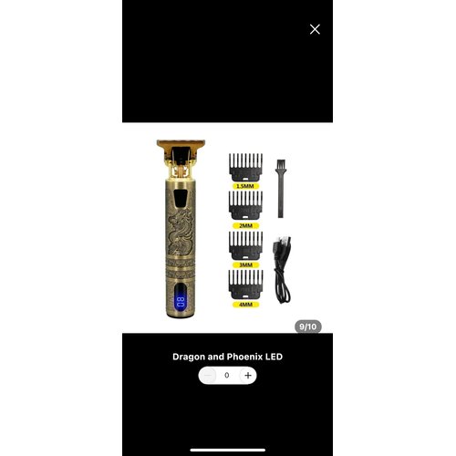 Hair Trimmer for Men, Pro T Clippers Trimmer,Professional Electric Hair Clippers Cordless Beard Trimmer Shaver Electric T Blade Hair Trimmer, Hair Clippers Cutting Grooming Kit (Dragon Gold)