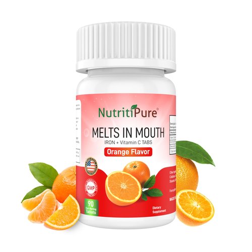 Chewable Iron Supplement (Carbonyl Iron 18 mg with Vitamin C 30 mg) Tablet in Orange Flavor 90 Count (1)