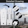 Window Latch Locks Window Parts and Hardware Window Tilt Latch Plastic Construction, Spring Loaded, 2 Inch Hole Center Spacing Sliding Lock Replacement (12, White)