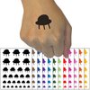 Space Ship UFO Solid Temporary Tattoo Water Resistant Fake Body Art Set Collection - Red (One Sheet)