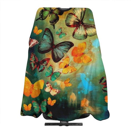 Colorful Butterfly Barber Cape Haircut Capes Salon Hair Cutting Capes Personalized Apron Hairstylist Hairdressing Cape 55 X 66 in
