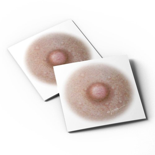 Breast Cancer Temporary Tattoos for Women - 5 Pairs, Areola Temporary Tattoo, Post Mastectomy Temporary Tattoo, Post Surgery Nipple Solution, Fitzpatrick Scale Color #2 (1.25 inch) Medium Size