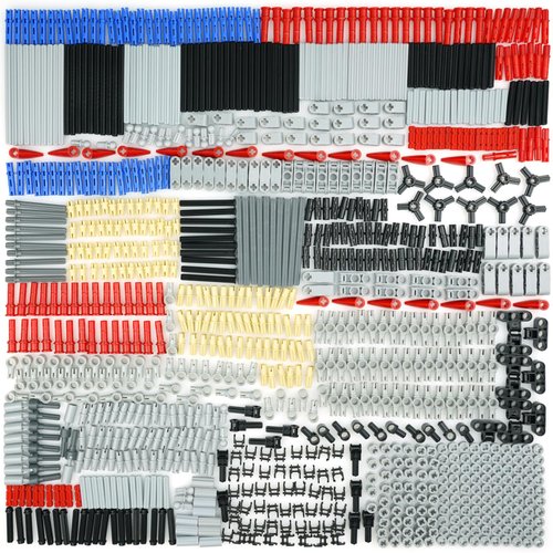 Axles Pins Connectors Building Blocks, Technical Parts Bricks Ball Joints Chain Link,MOC Replacement Parts and Pieces Accessories Assortment Pack