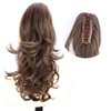 DIGUAN 13 Inches Ombre Claw Clip In Wavy Loose curly Synthetic Wrap Around Ponytail Extensions Short Pony Tail Clip In Extensions for Women Girl 4oz/115g (Copper Brown)
