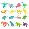 HAPTIME 16 Pcs Mini Dinosaur Figures, Small Luminous Dinosaur Toy, Glow in The Dark Dinosaur Party Favors Cake Toppers, Plastic Dino Toys for Kids Easter Basket Suffers Treasure Goody Bag