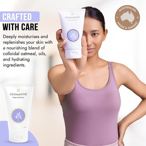 Dermavive Body Hydrator 4.05 fl oz - Hydrating Body Oil | Intense Hydration for Very Dry, Flaky, or Winter Skin | Natural Colloidal Oatmeal for Deep Moisture, Soothing Relief & pH-Balanced Skincare