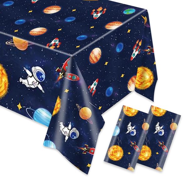 Egami 2pcs Space Party Tablecloth for Outer Space Party Supplies Decorations 87 inches x 51 inches for Solar System Birthday Party Supplies (6)