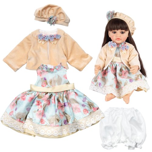 Babyfere Reborn Baby Doll Clothes 22 Inch 4 Pcs Outfits Accessories for 20-22 Inch Reborn Newborn Dolls Baby Girl Clothes