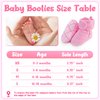 Pro Goleem Fleece Baby Booties, Warm Cozy Baby Slippers, Stay On Sock Shoes, Easy to Put on, Unisex Baby Gifts, Soft Non-Slip Adjustable Newborn Boots for Boys and Girls 12-18 Months, Pink