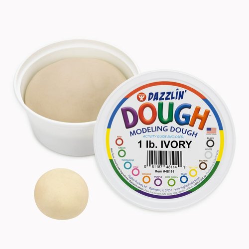 Hygloss Products Play Dough, Multicultural Skin-Tone Colors, Non-Toxic Modelling Compound for Arts & Crafts, Learn & Play, Bulk Pack, 1lb. Ivory Color