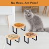 Petmolico Raised Cat Bowls, Elevated Anti Vomiting Cat Feeders Stainless Steel Bowls with Metal Stand for Cats Puppy Set of 3
