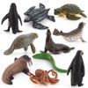 Realistic 10 PCS Mini Ocean Sea Marine Manatee Walrus Turtle Figure Desktop Decoration Party Supplies Cake Toppers Bath Toy for Kid Boy Girl 5 6 7 8 Year Old