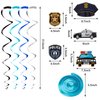 Sumind 12 Pieces Police Party Decorations Hanging Swirls and Police Party Jointed Banners Police Birthday Graduation Party Supplies Hanging Decor Spirals Swirls and Banners for Party