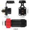 Trolling Motor Plug Receptacle Set, 12V/24V/ 36V/48V Plug for Trolling Motor/Down Rigger/Fishing Reel,Waterproof Marine Boat DC Power Connector,Red