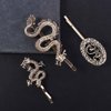 6 Pcs Vintage Dragon Hair Clips Set, Personality Punk Chinese Dragon Hairpin Hair Clamps, 3 Design Metal Hair Bangs Clips Headwear for Women Girls(gold and silver)
