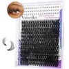 Fluffy Lash Clusters with Bottom Lashes 12-25mm Thick Cluster Eyelash Extensions 294Pcs Wispy Individual Lashes with Lower Eyelash Clusters 100D Plant Fibers Lashes Clusters DIY at Home, by Yaiseiko