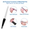 Fingernail Files (6 Pack), Metal Nail Files for Natural Nails Stainless Steel 6 Inch Nail File with Sharp Pointed Tip Non Slip Handle, Finger Nail Filers for Women Sapphire Grit Sword Diamond Black