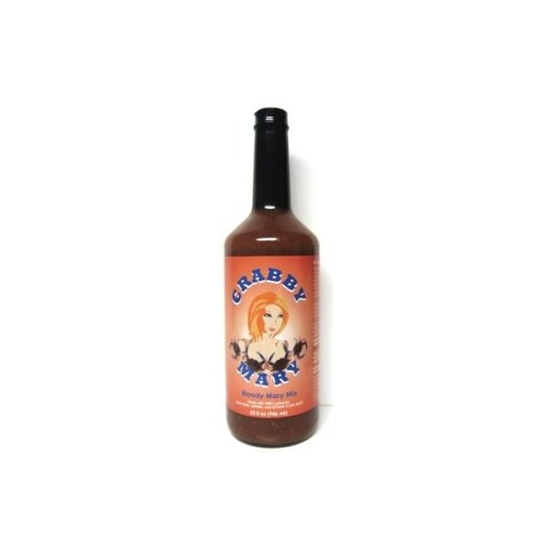 Crabby Mary Bloody Mary Mix Made with Blue Crab, Shrimp and Ocean Clam Juice - (2 Pack of 32 Fl. Oz. Bottles)