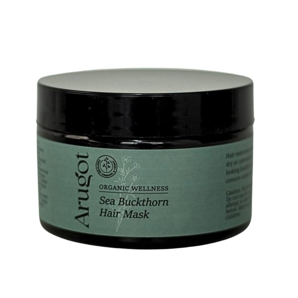 Arugot Organic Sea Buckthorn Oil Hair Treatment Mask, Made In Israel, Nourishes Dry, Damaged Hair, 8.7 Fl Oz