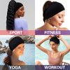 Carede Black 4 inches Wide Headbands for Women, Non Slip Workout Yoga Running Hair Bands Head Wrap Sweat Bands, Pack of 12