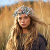 Vivivalue Fairy Flower Crown woodland floral headband Forest Elf Headpiece Elven Circlet Accessory for Women Girls Halloween Cosplay Renaissance Party