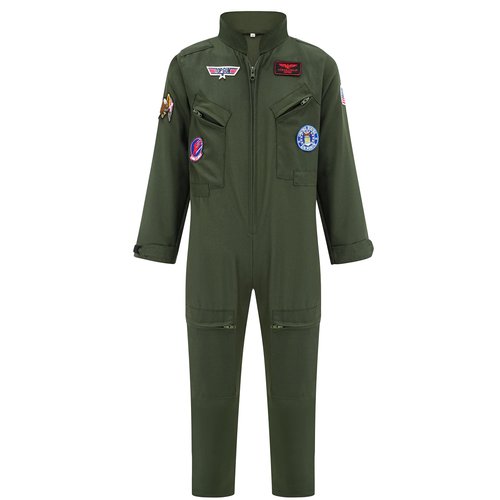 GZ-LAOPAITOU Kids Fighter Pilot Costume, Boys Air Force Flight Suit, Aviator Dress Up Costume for Halloween Cosplay