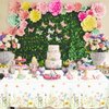 3Pcs Flower Tablecloth-Wildflower Party Decorations Spring Plastic Table Covers Flower Party Supplies for Baby Shower, Birthday,Picnic